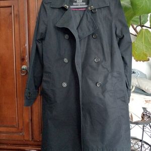 L.L.Bean black trench coat, medium